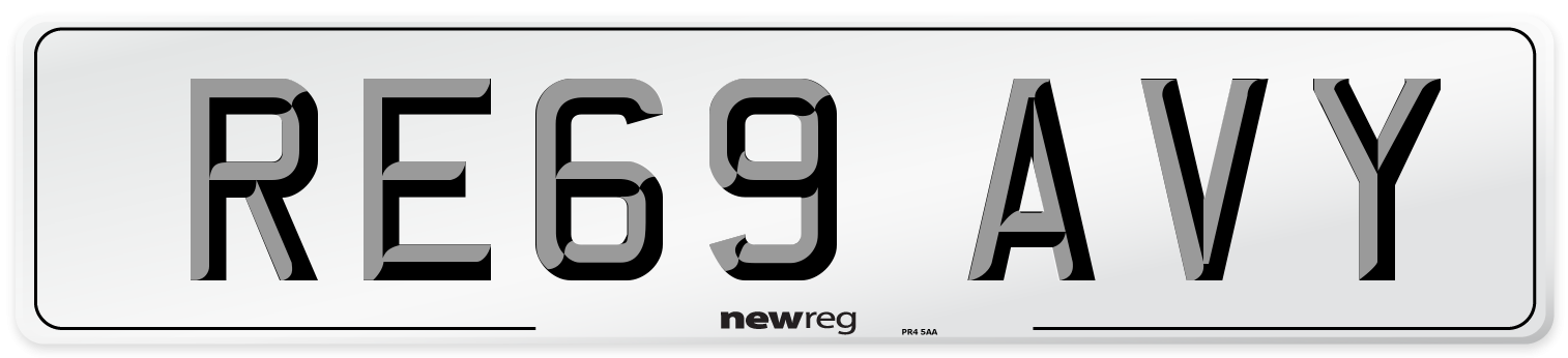 RE69 AVY Number Plate from New Reg